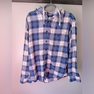 Men’s American Eagle flannel w removeable hoodie
